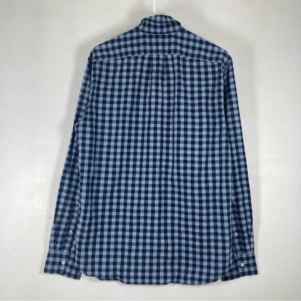 J. Crew Men's Medium Lightweight Slim Fit Gingham Button-Down Shirt Blue Cotton - Picture 2 of 16